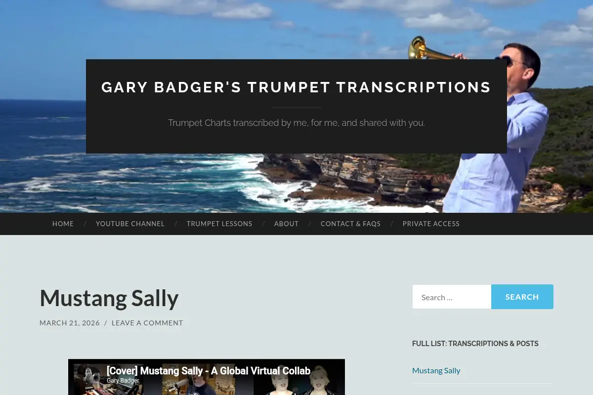 Gary Badger's Trumpet Transcriptions
