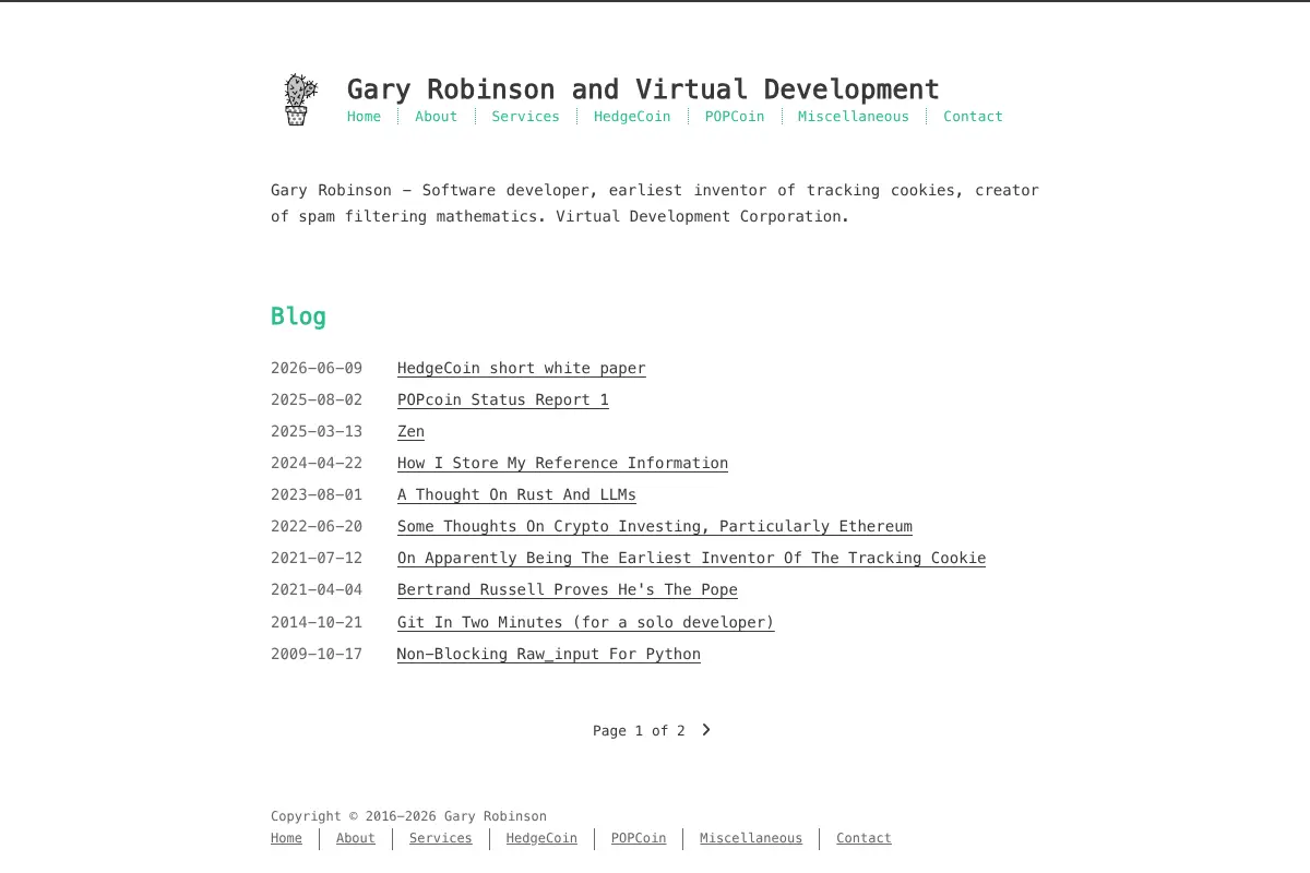 Gary Robinson and Virtual Development