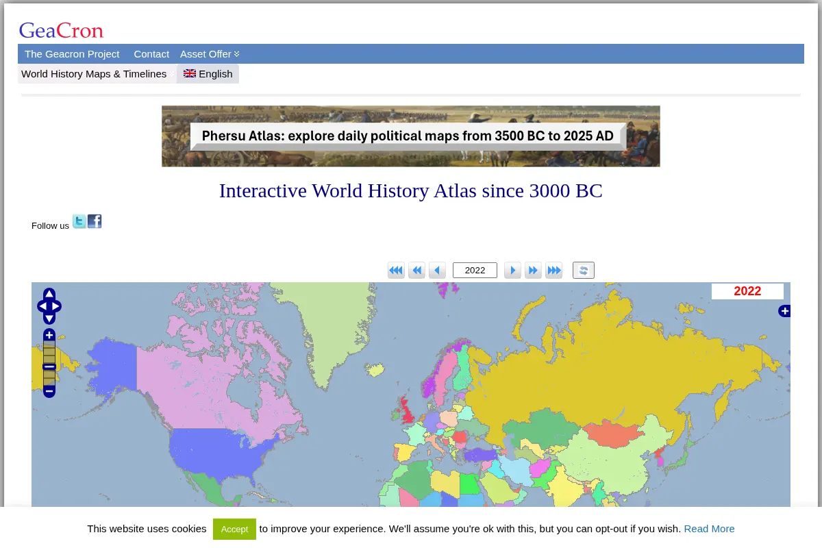 World History Maps & Timelines | GeaCron World History Atlas since 3000 BC