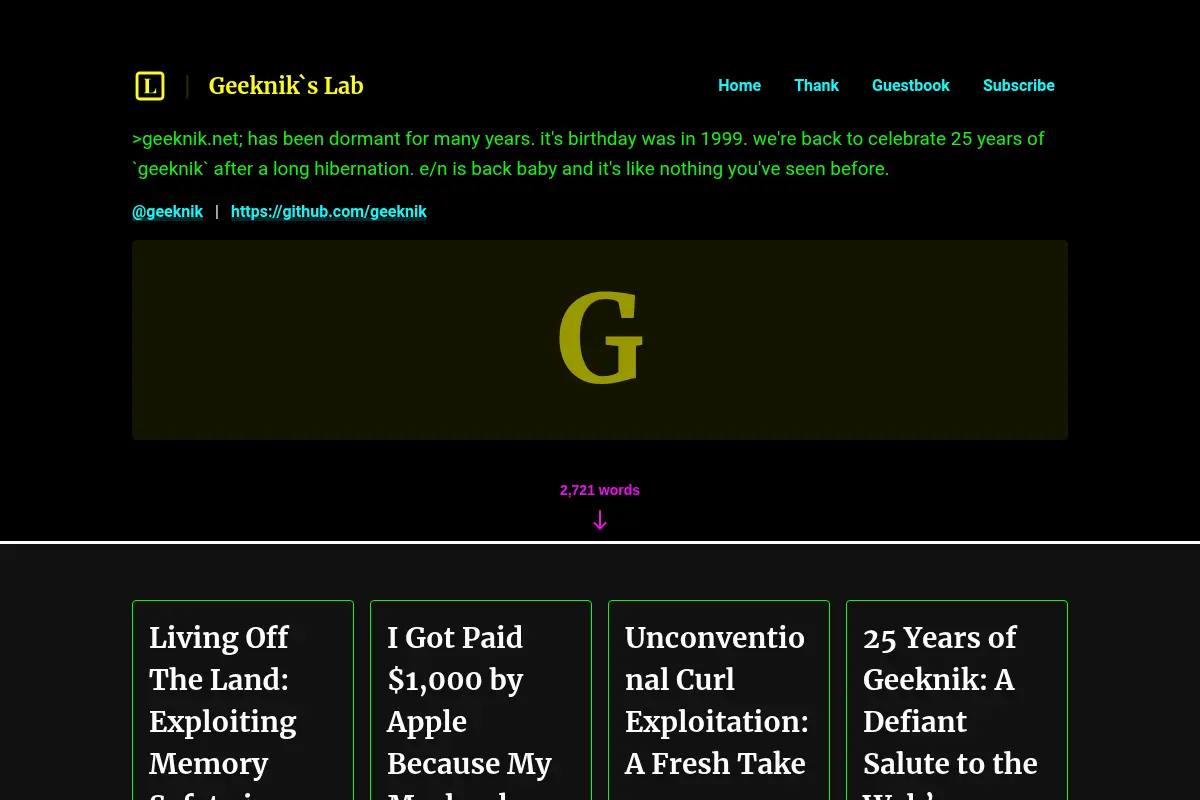 Geeknik's Lab