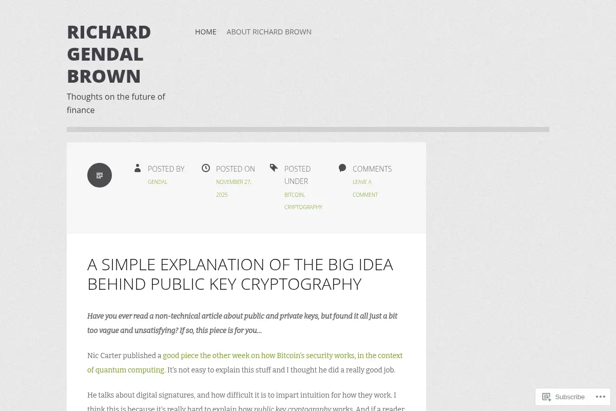 Richard Gendal Brown | Thoughts on the future of finance