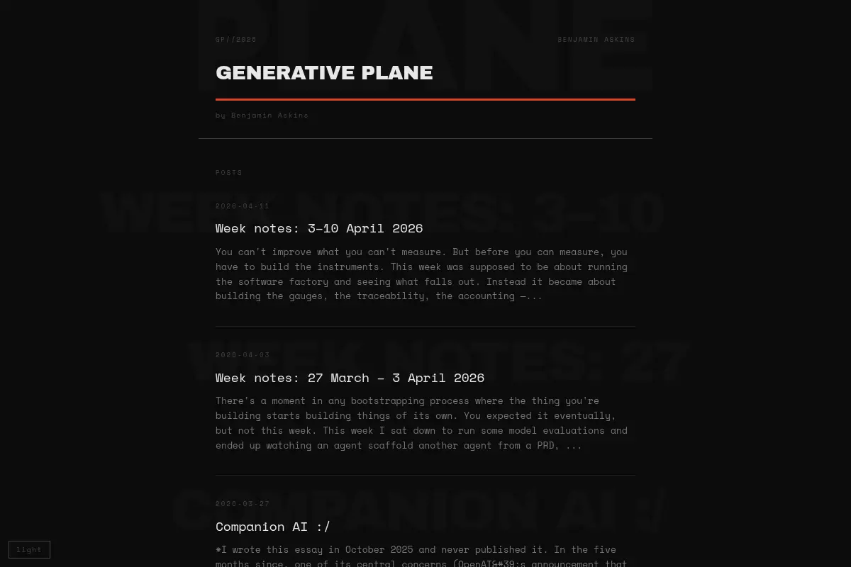 Generative Plane