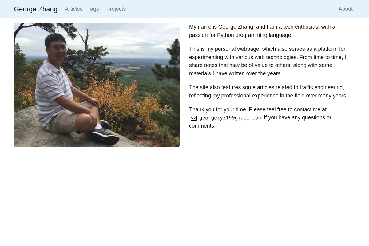 George Zhang's Personal Website
