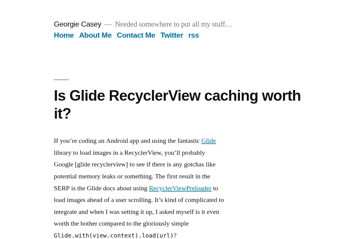 Georgie Casey's personal site