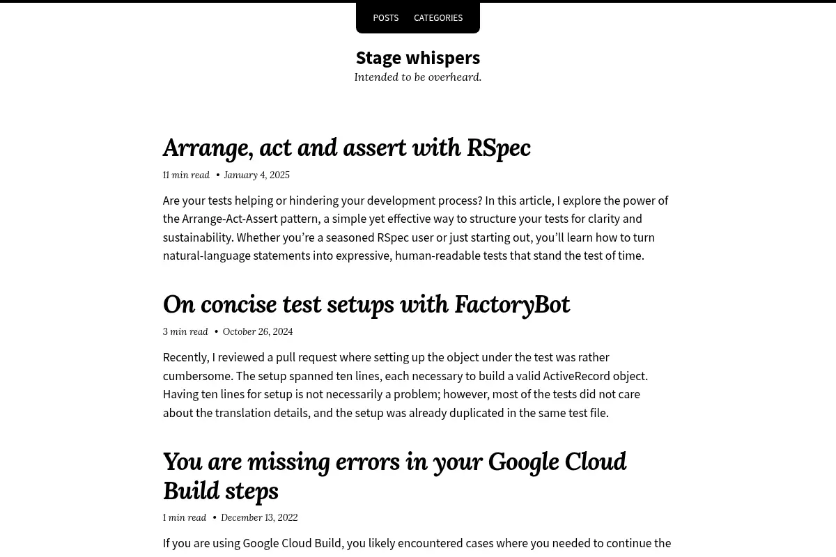 Stage whispers