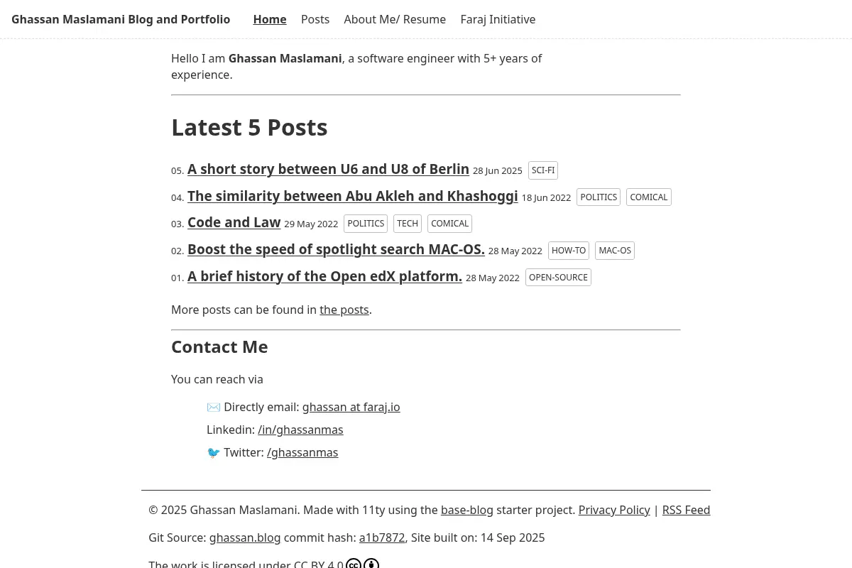 Ghassan Maslamani Blog and Portfolio