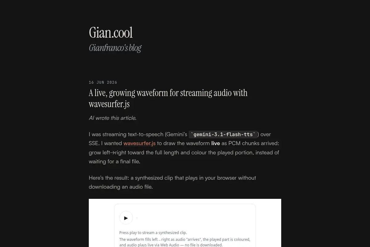 Gianfranco's Blog