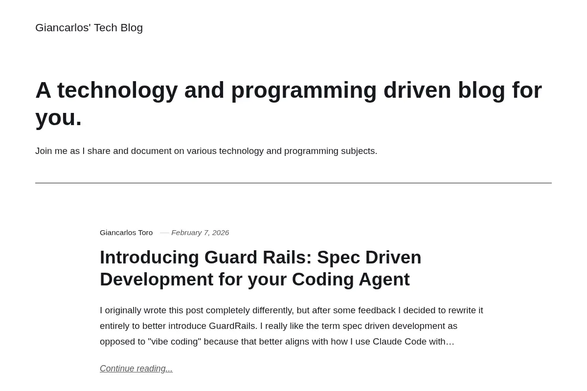 Giancarlos' Tech Blog