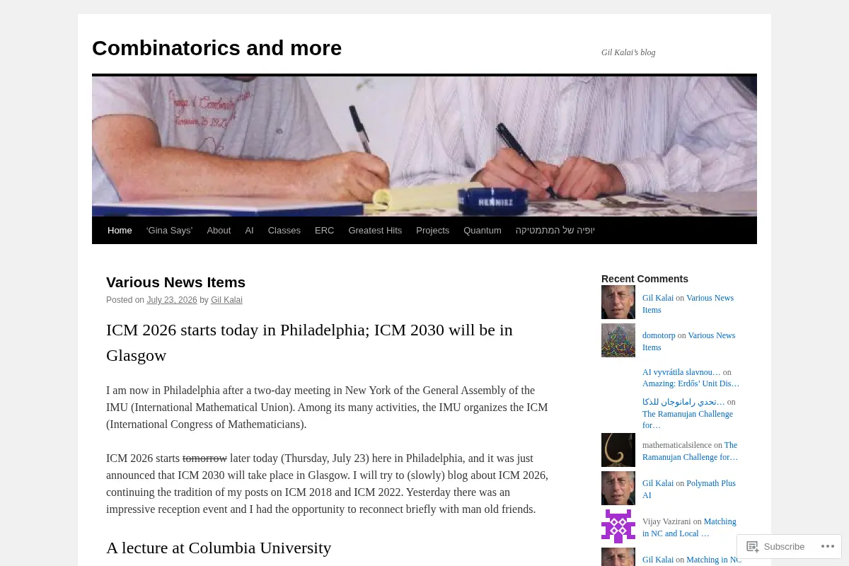 Combinatorics and more