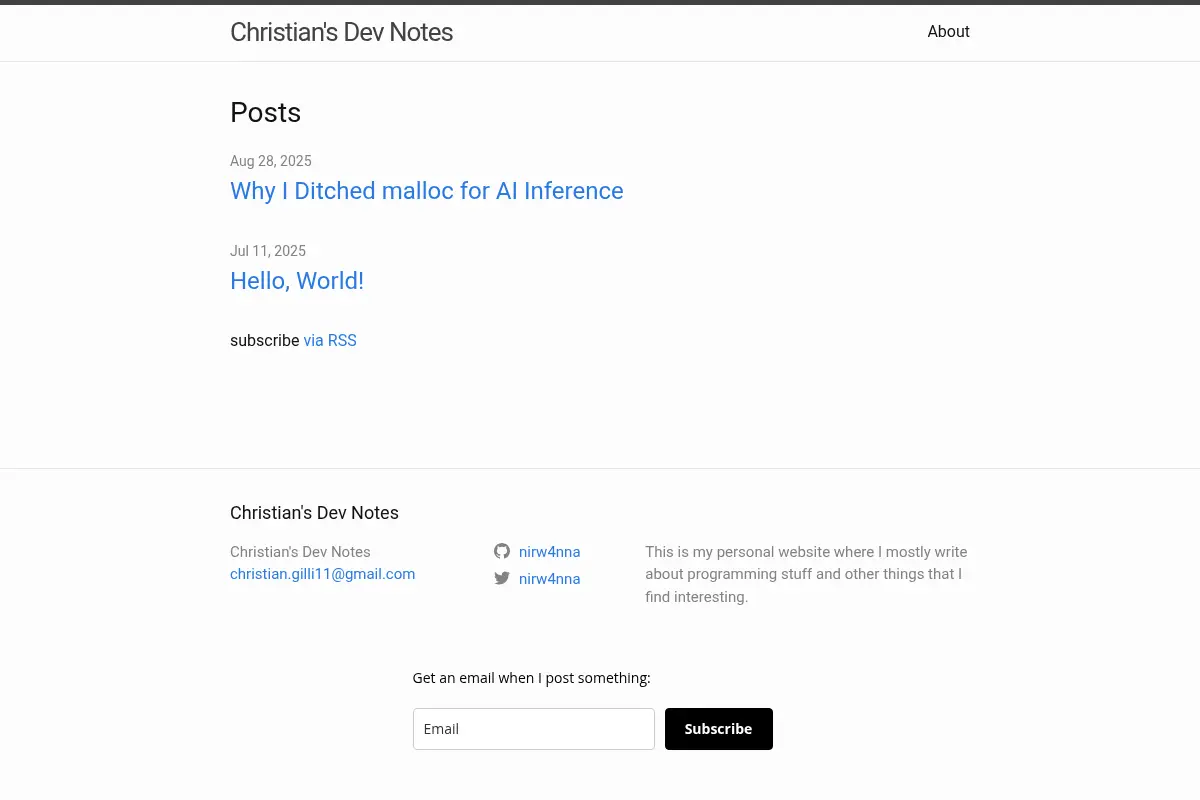Christian’s Dev Notes