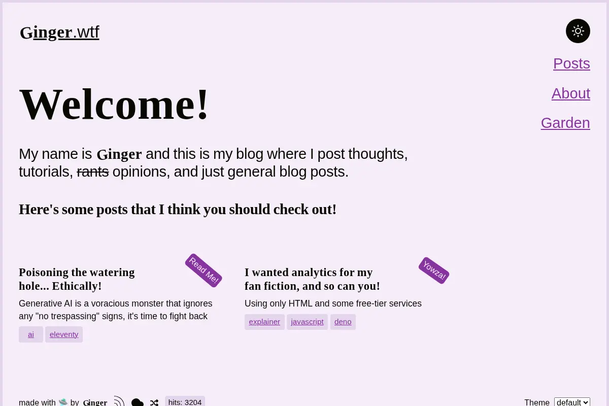 Ginger in blog format