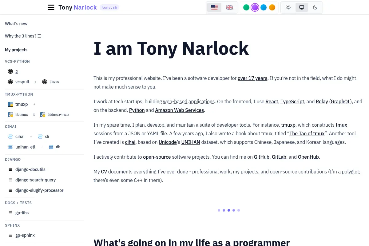 Tony Narlock's Code