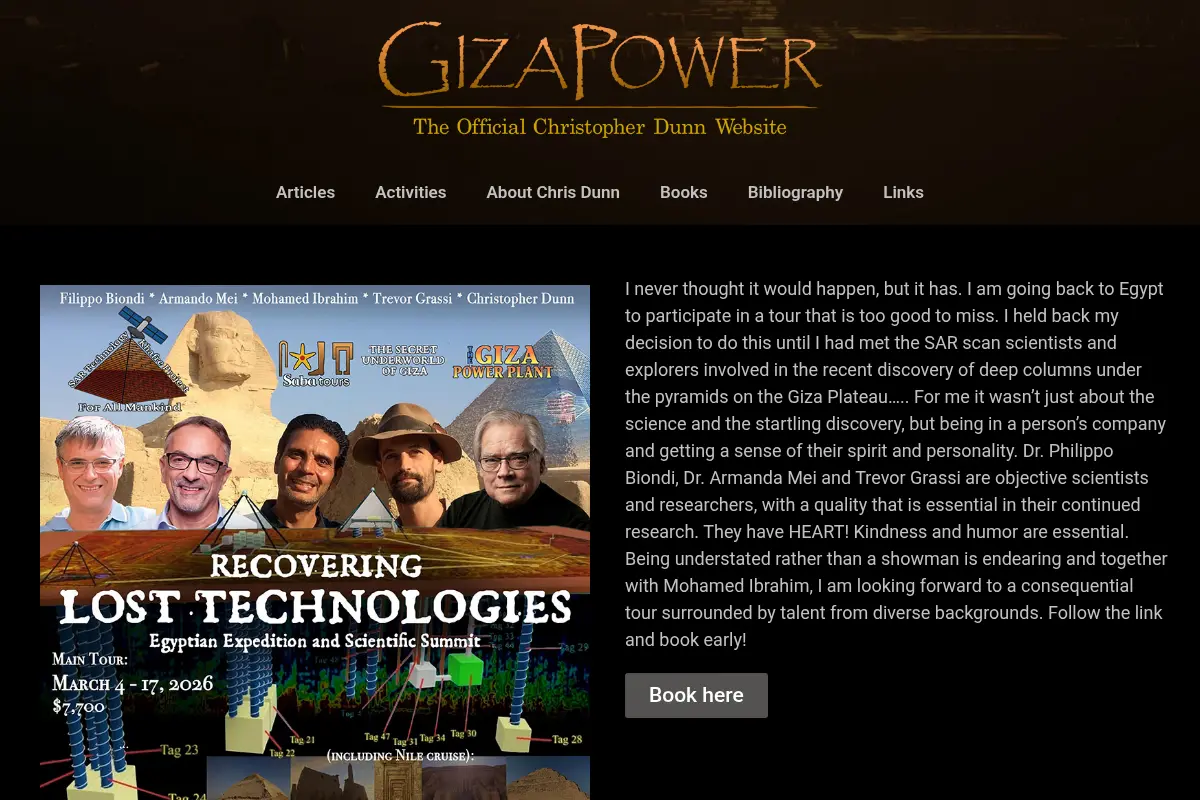Giza Power – Official Christopher Dunn Website