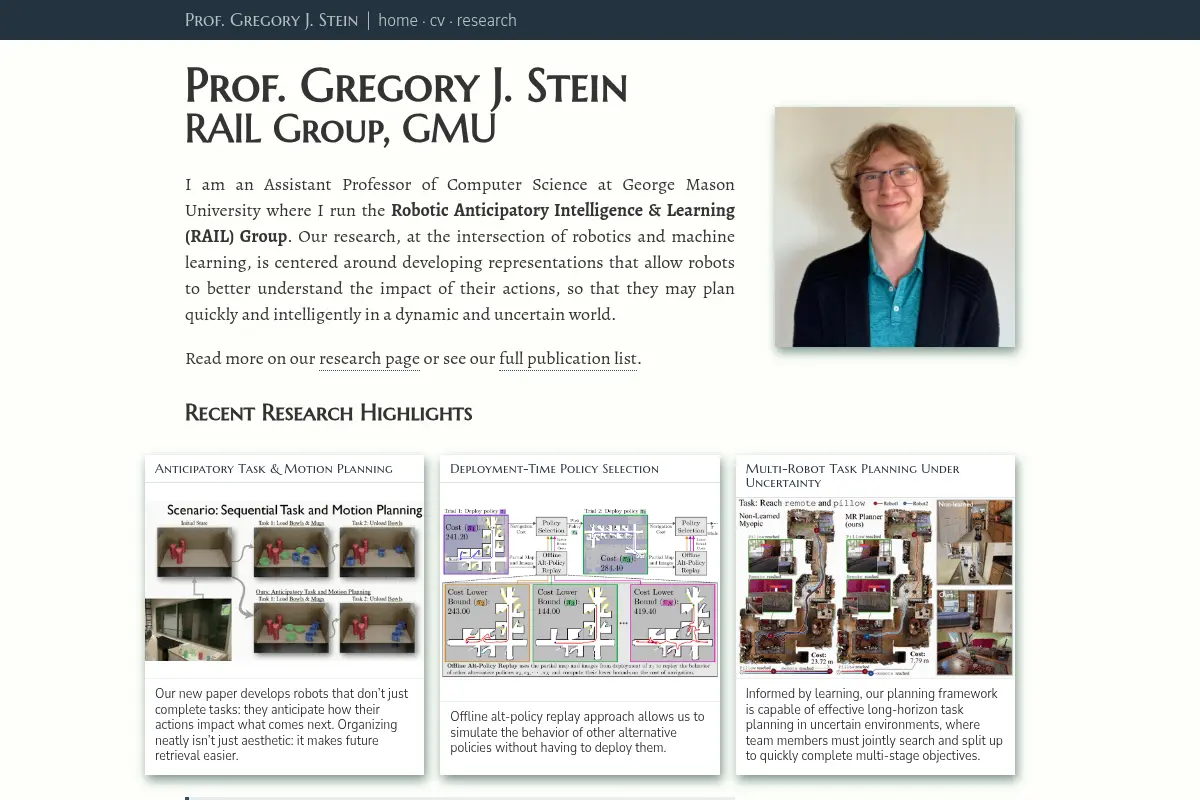 Gregory J. Stein, RAIL Group
