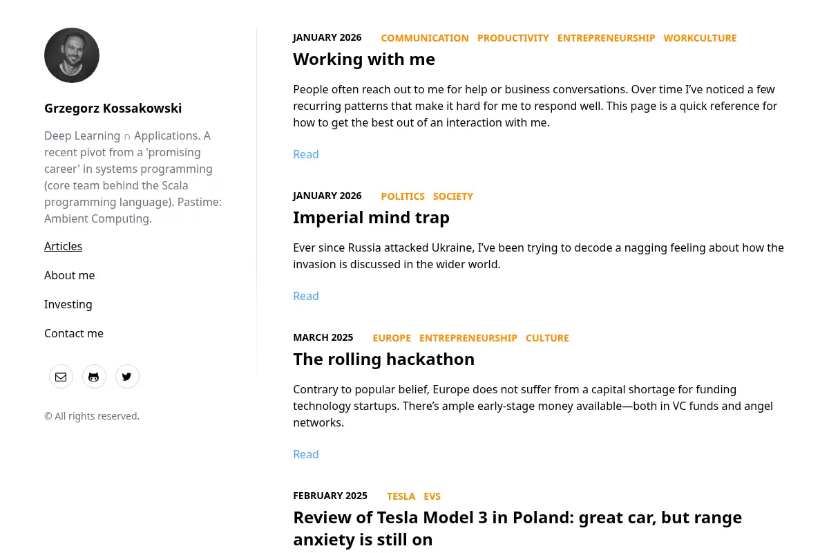 Blog by Grzegorz Kossakowski