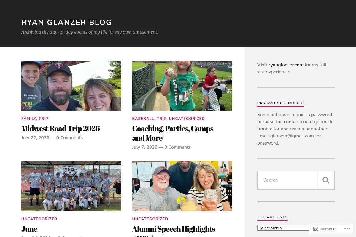 Ryan Glanzer Blog