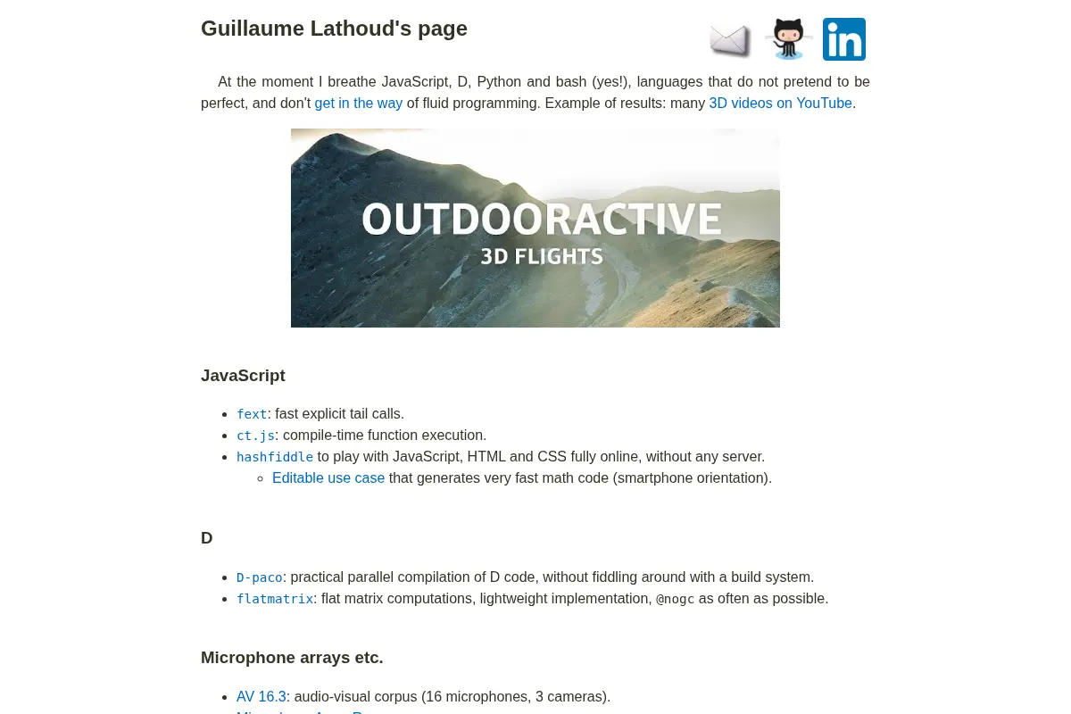 Guillaume Lathoud's page
