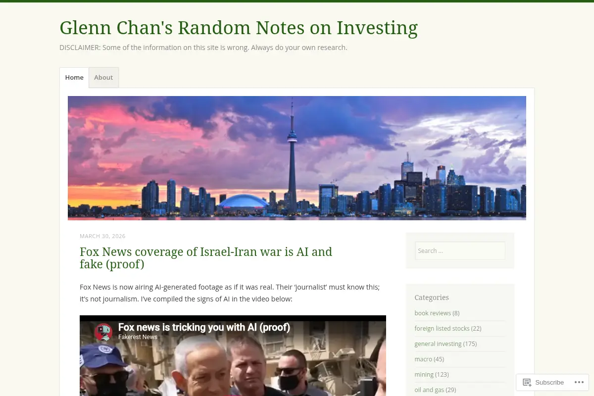 Glenn Chan's Random Notes on Investing