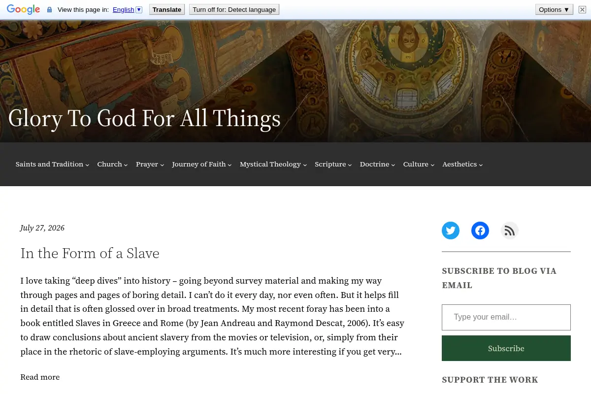 Glory to God For All Things