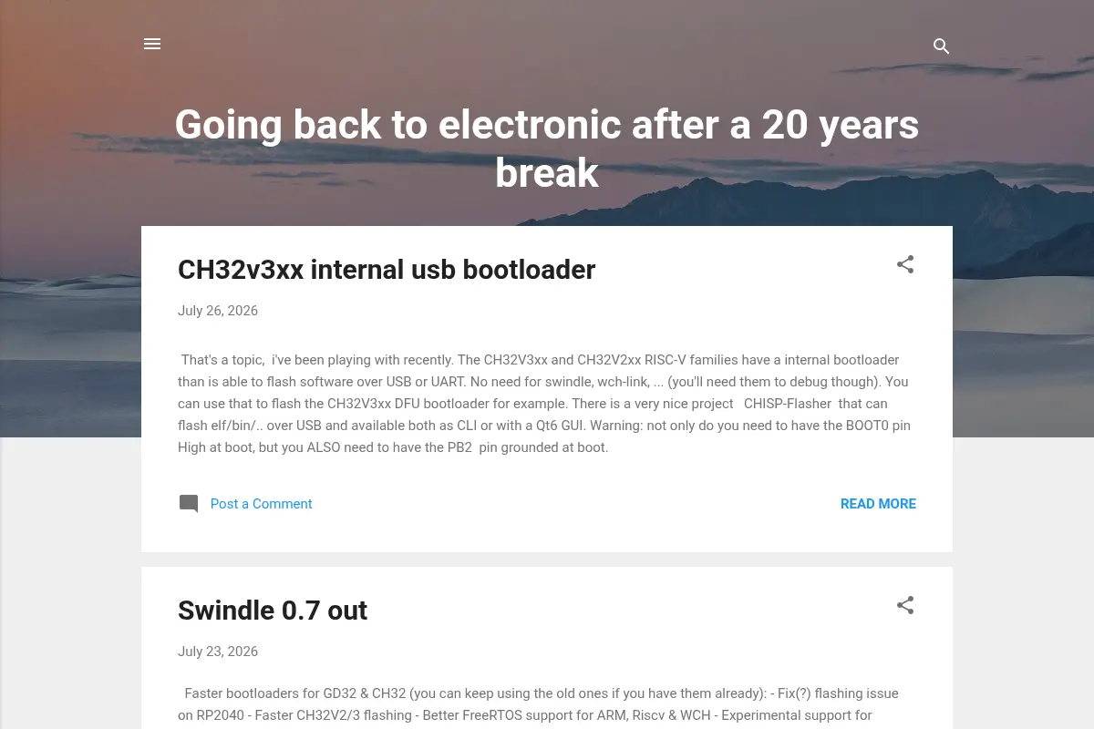 Going back to electronic after a 20 years break