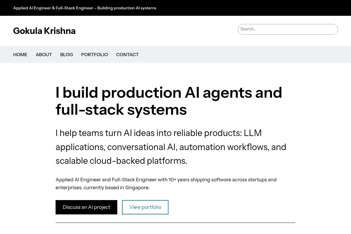 Gokula Krishna – AI & Full-Stack Engineer