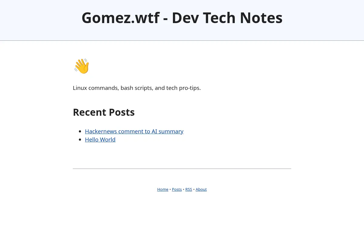 Gomez - Tech Notes