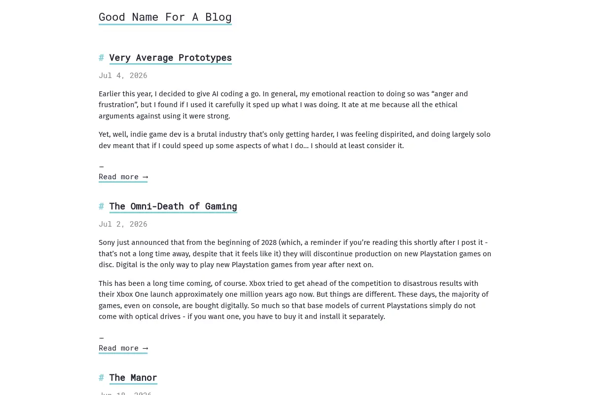 Good Name For A Blog