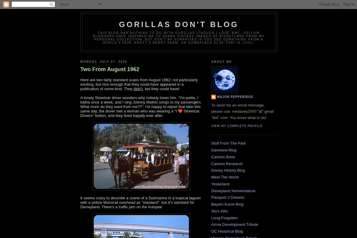 GORILLAS DON'T BLOG