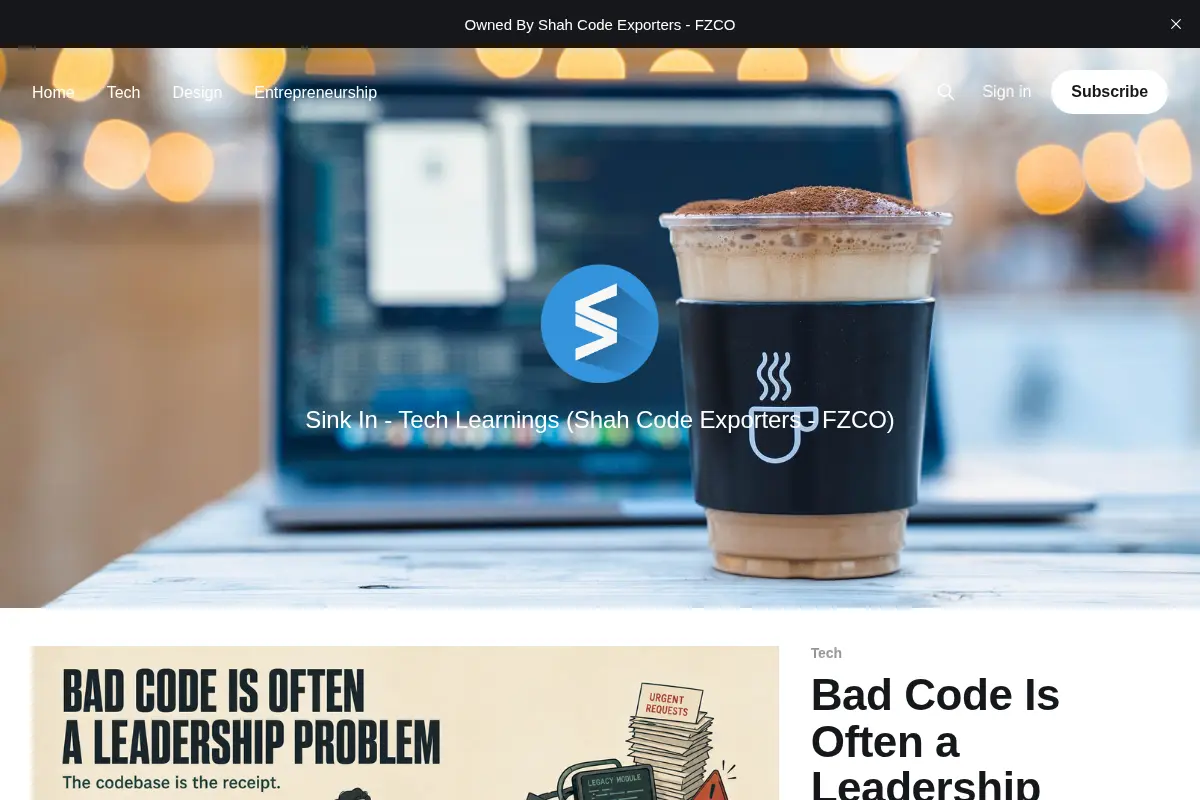 Sink In - Tech Learnings
