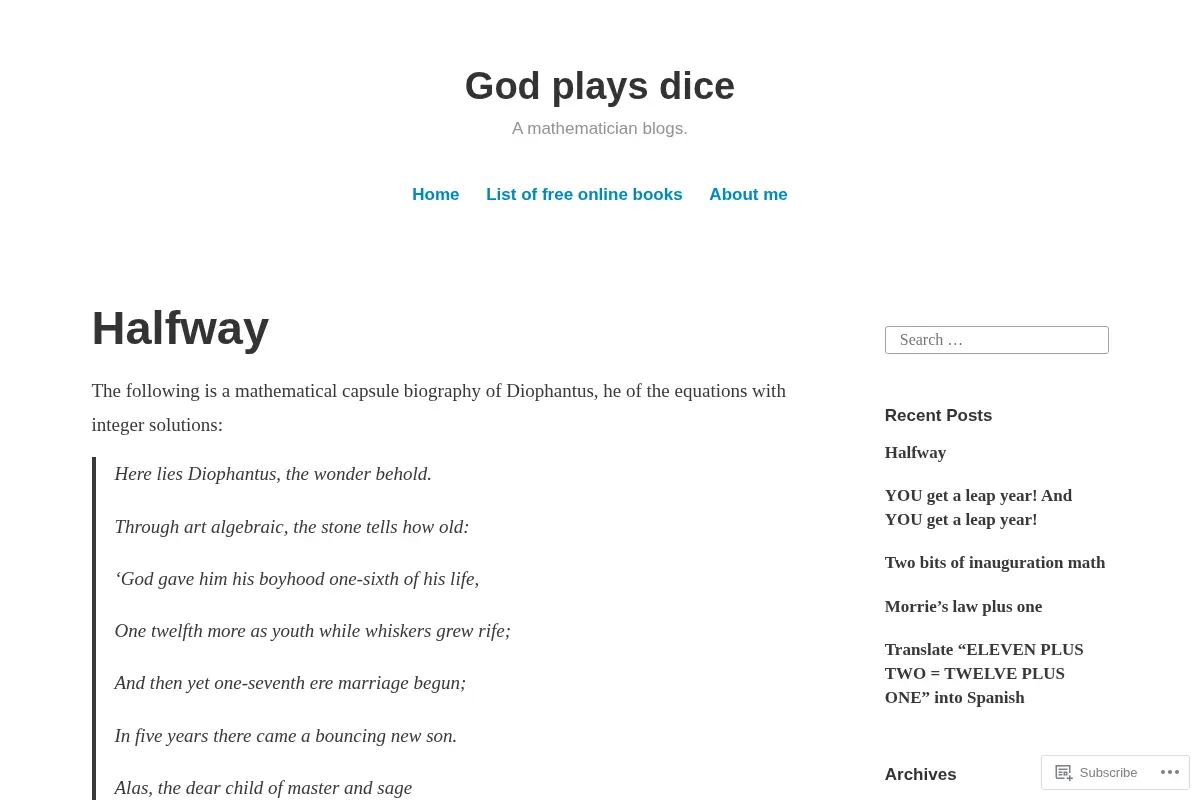 God plays dice