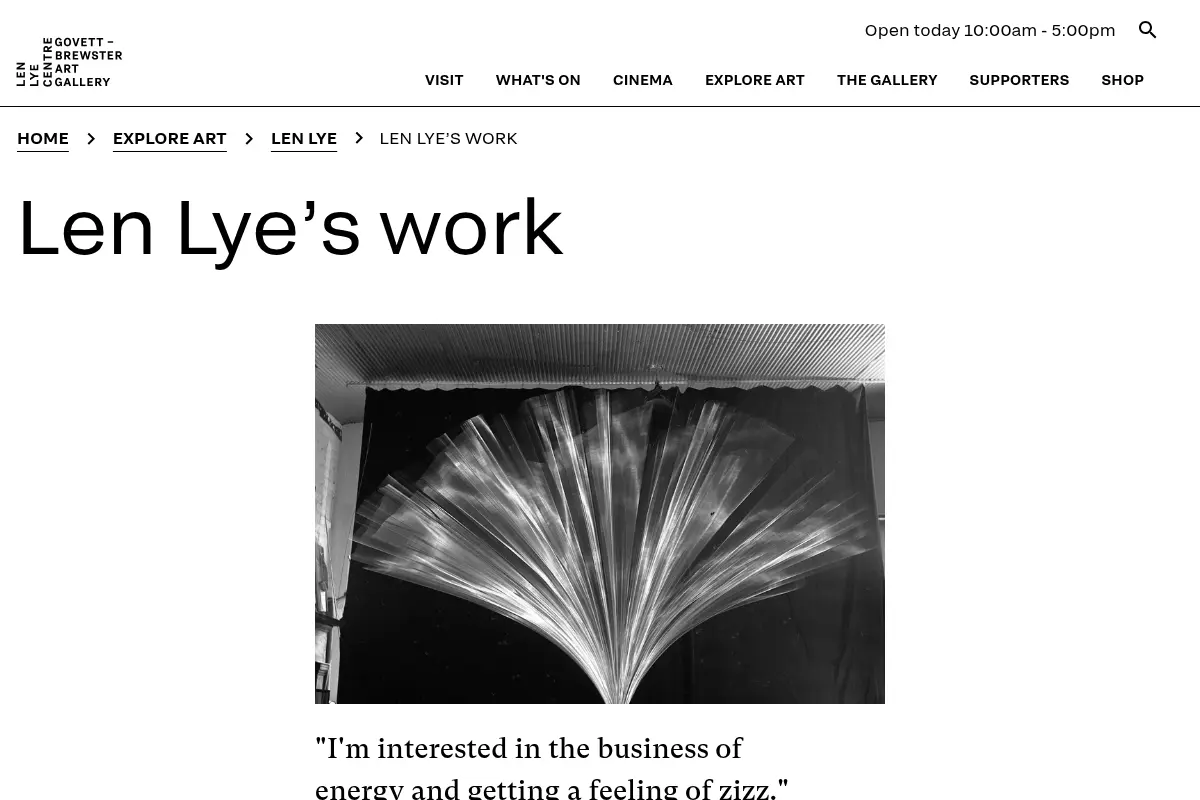 Len Lye's Work | Govett-Brewster Art Gallery