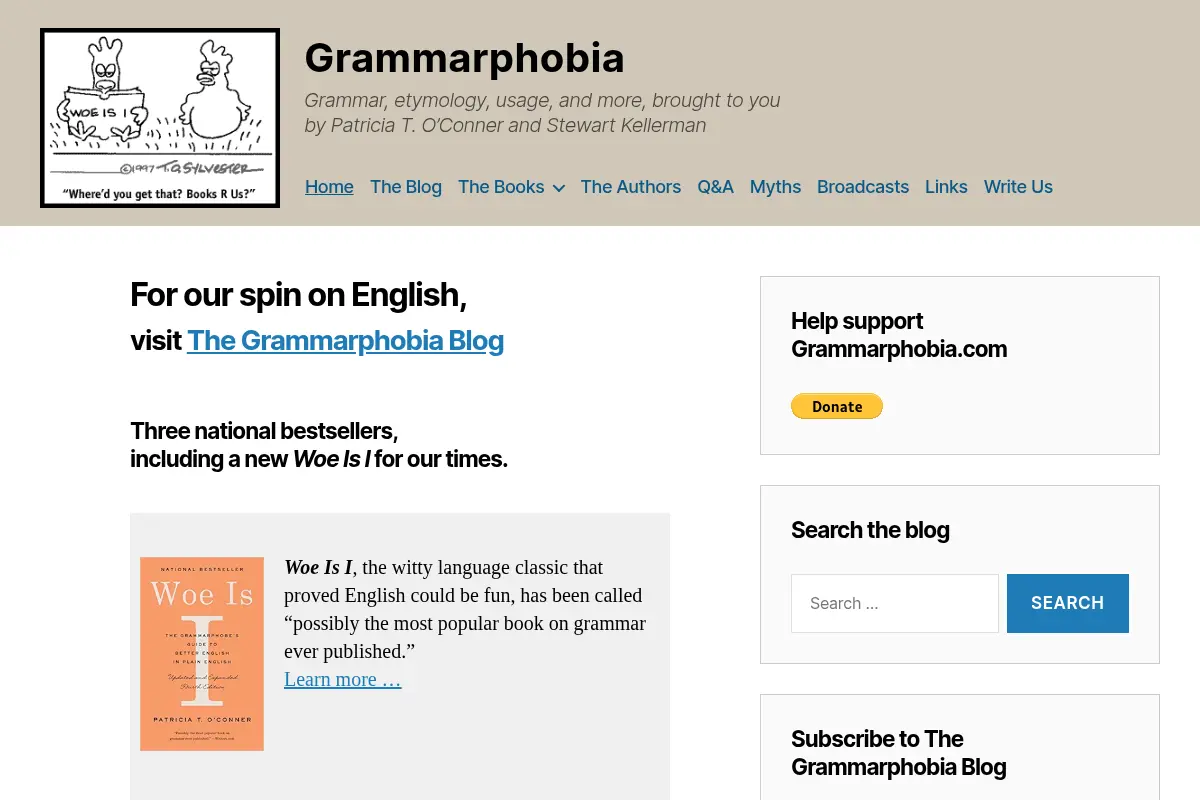 Grammarphobia: Grammar, etymology, linguistics, usage