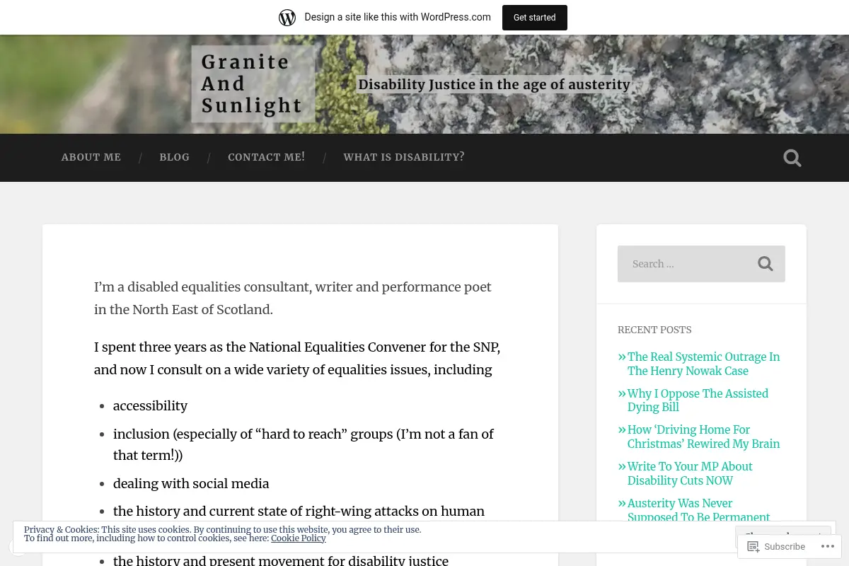 Granite and Sunlight – Disability justice in the age of austerity