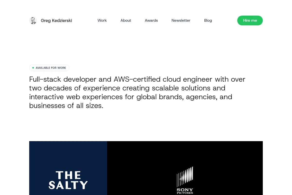 Greg Kedzierski - Full-stack developer and AWS-certified cloud engineer