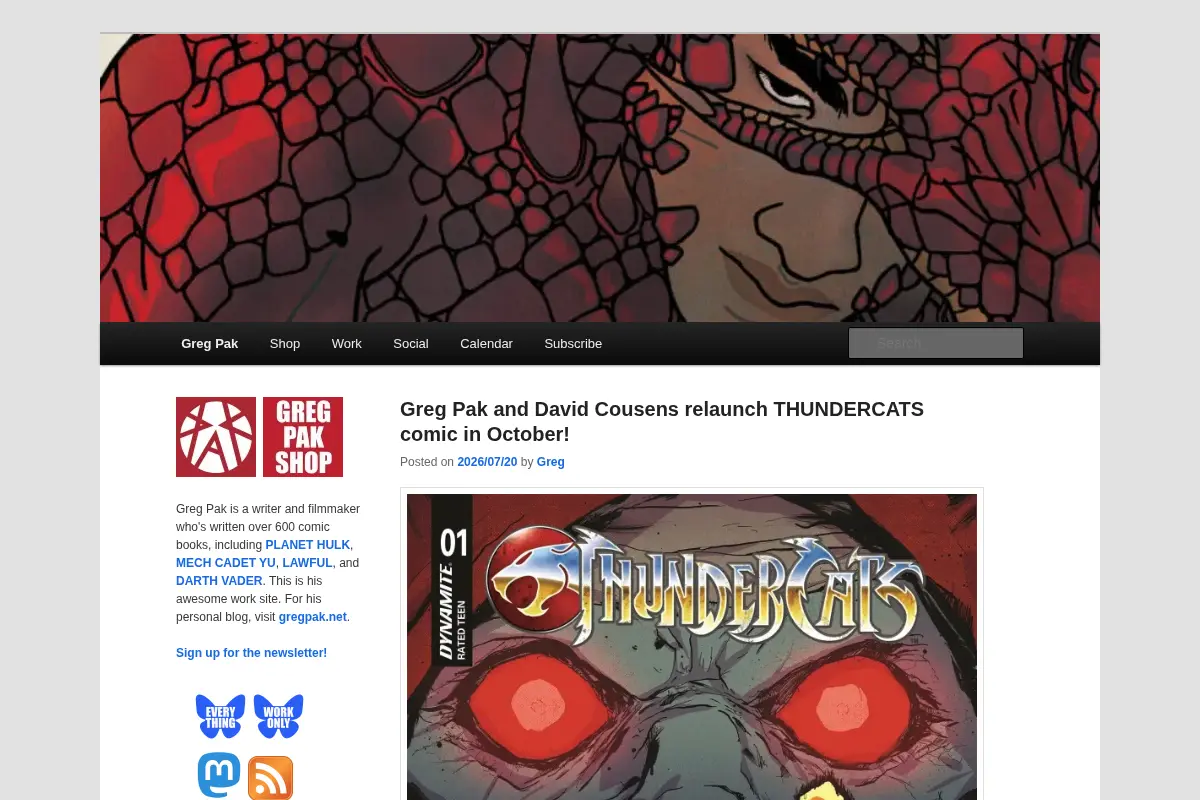 Greg Pak's Official Website