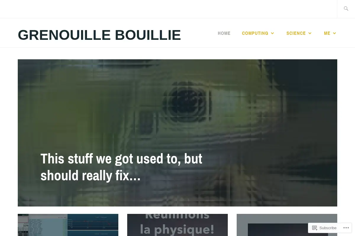 Grenouille Bouillie – This stuff we got used to, but should really fix…