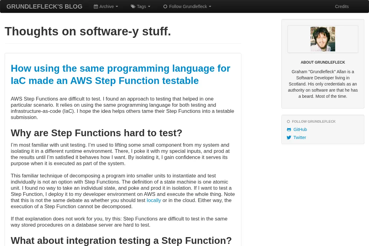 Grundlefleck's Blog - Thoughts on software-y stuff.