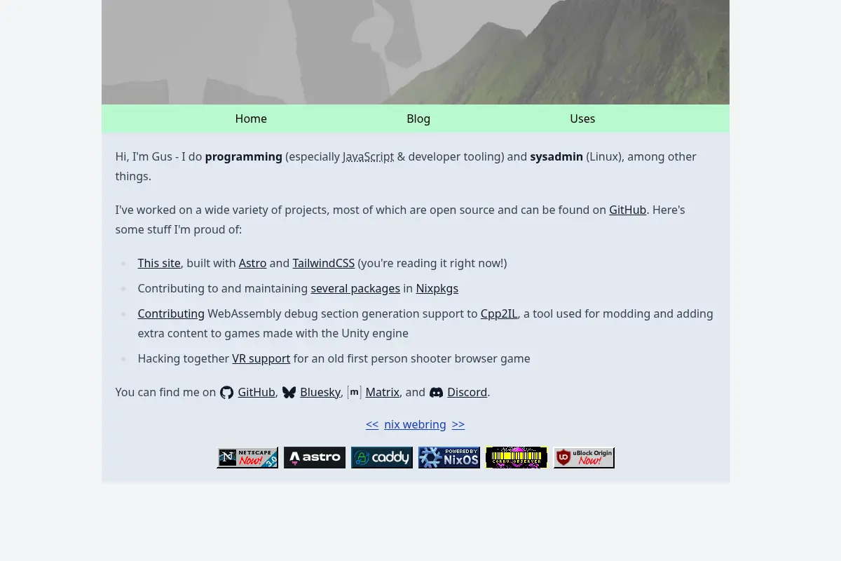 Gus's Homepage