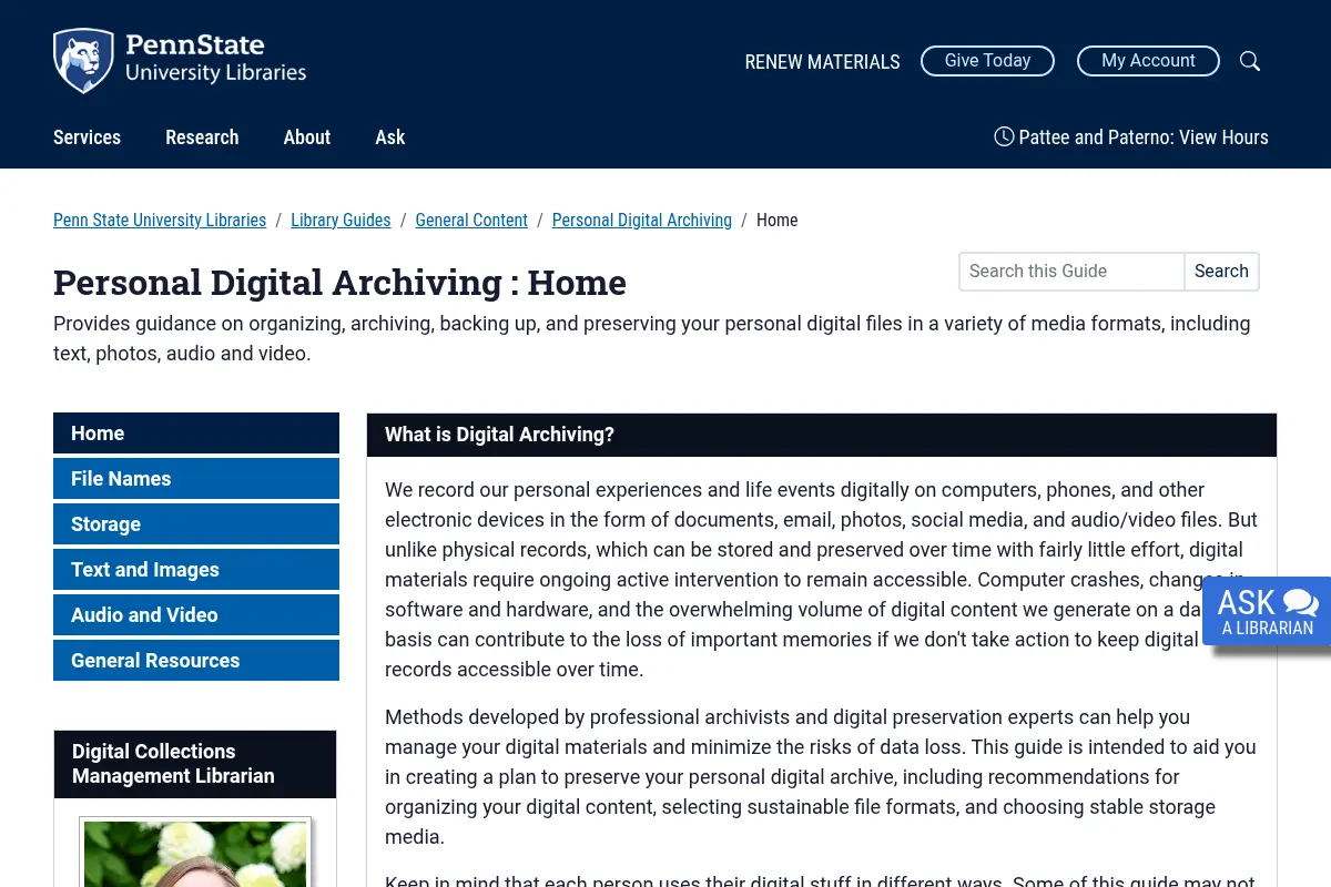 Personal Digital Archiving - Library Guides at Penn State University