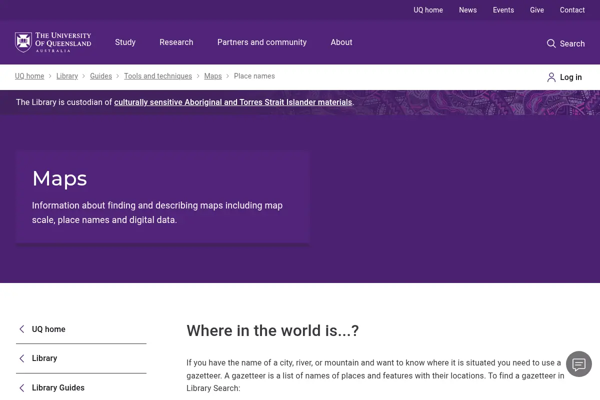 Place names - Maps - Library Guides at University of Queensland Library