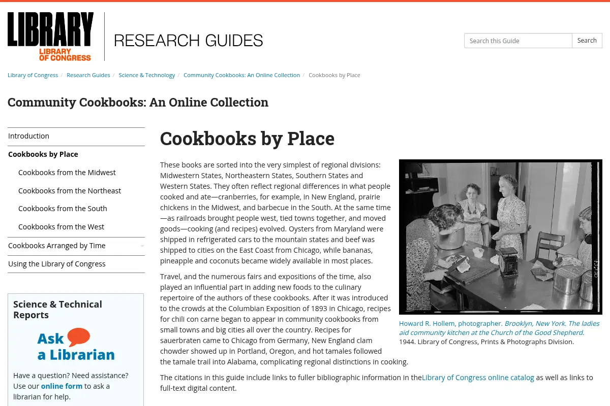 Community Cookbooks by Place