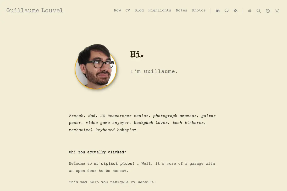 Guillaume Louvel's Personal Website