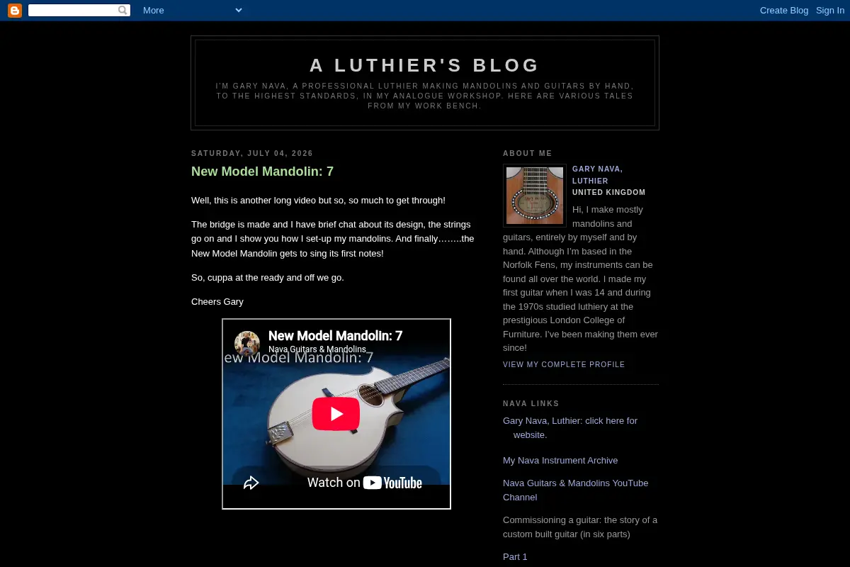 A Luthier's Blog