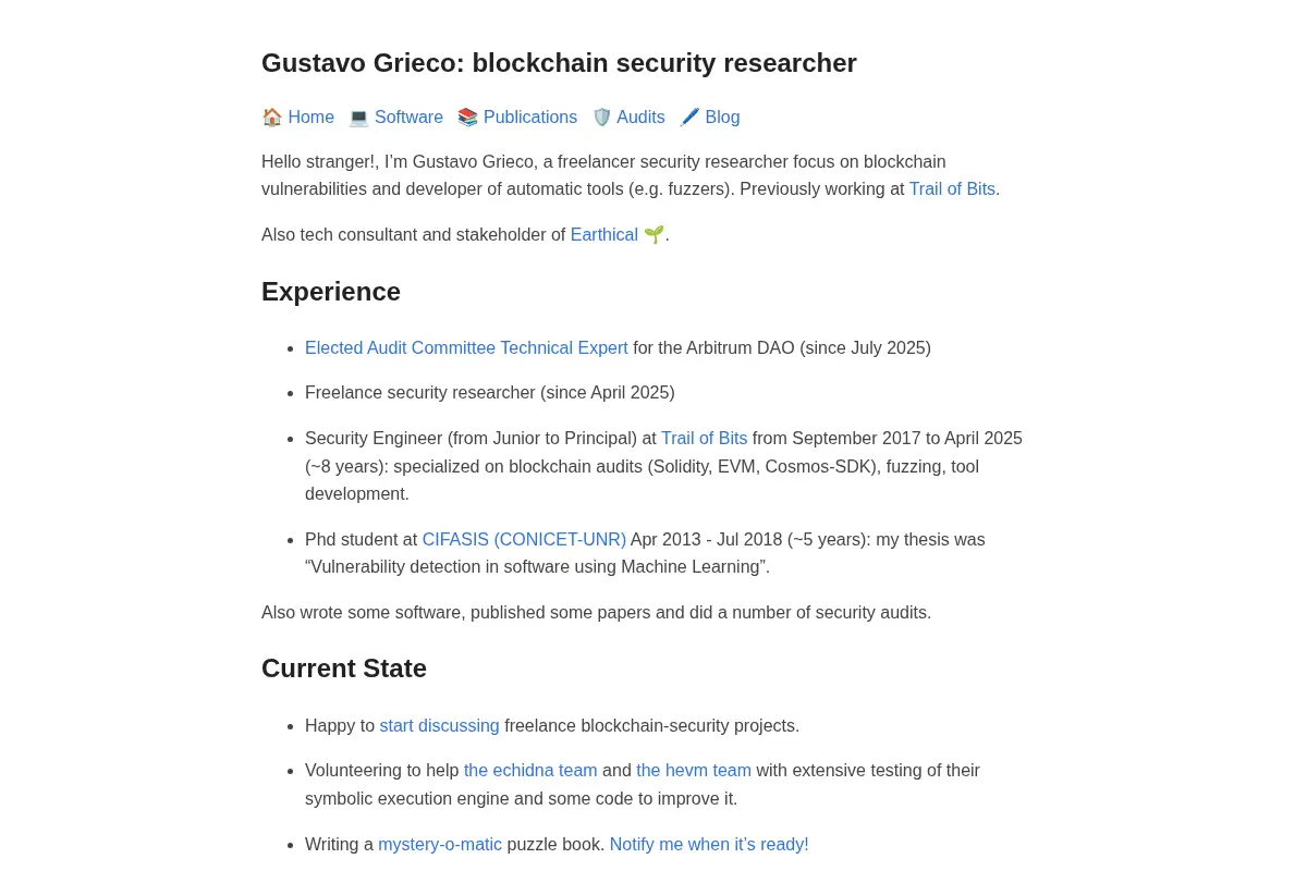 Gustavo Grieco: blockchain security researcher