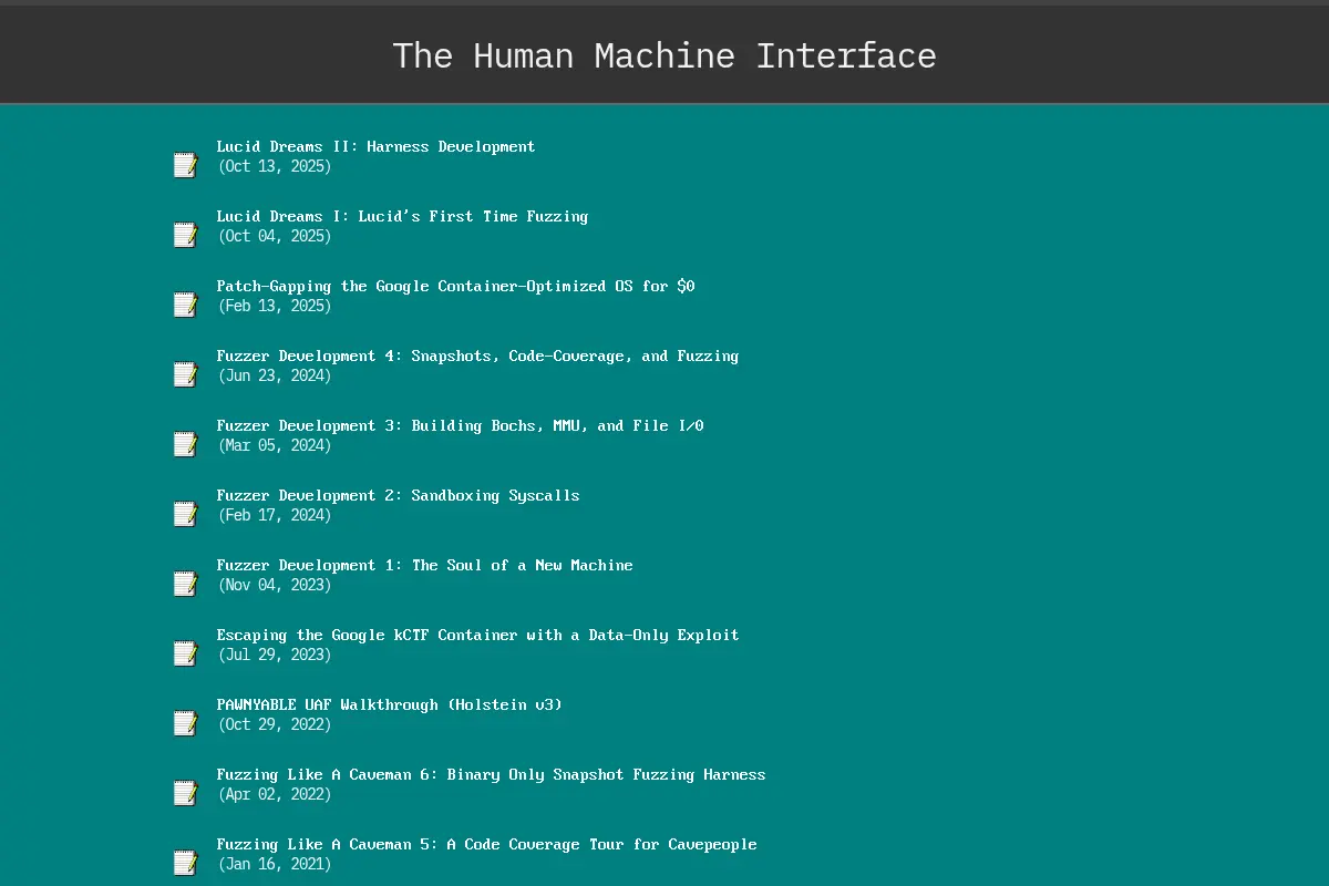 The Human Machine Interface | fuzzing + exploitation