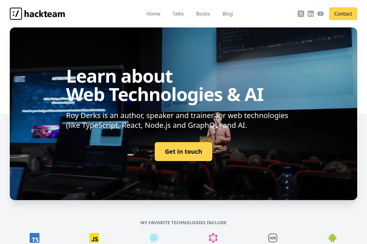 Roy Derks - Author, Speaker & Trainer for Web Technologies and AI
