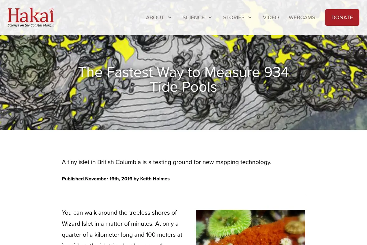 The Fastest Way to Measure 934 Tide Pools