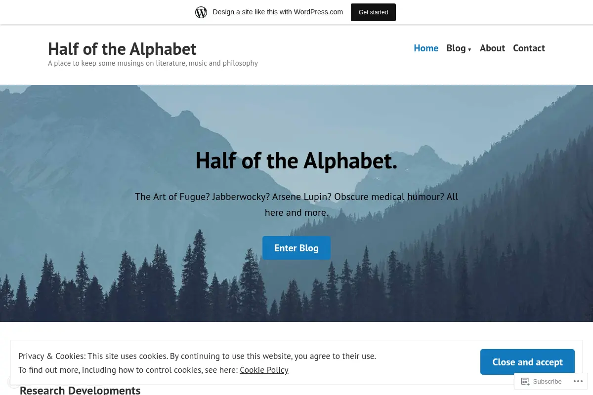 Half of the Alphabet