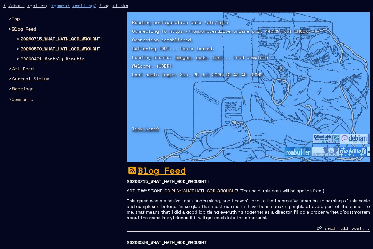 hamaonoverdrive's personal site