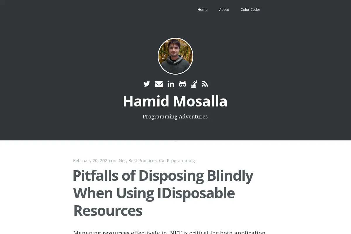 Hamid Mosalla - Programming Adventures